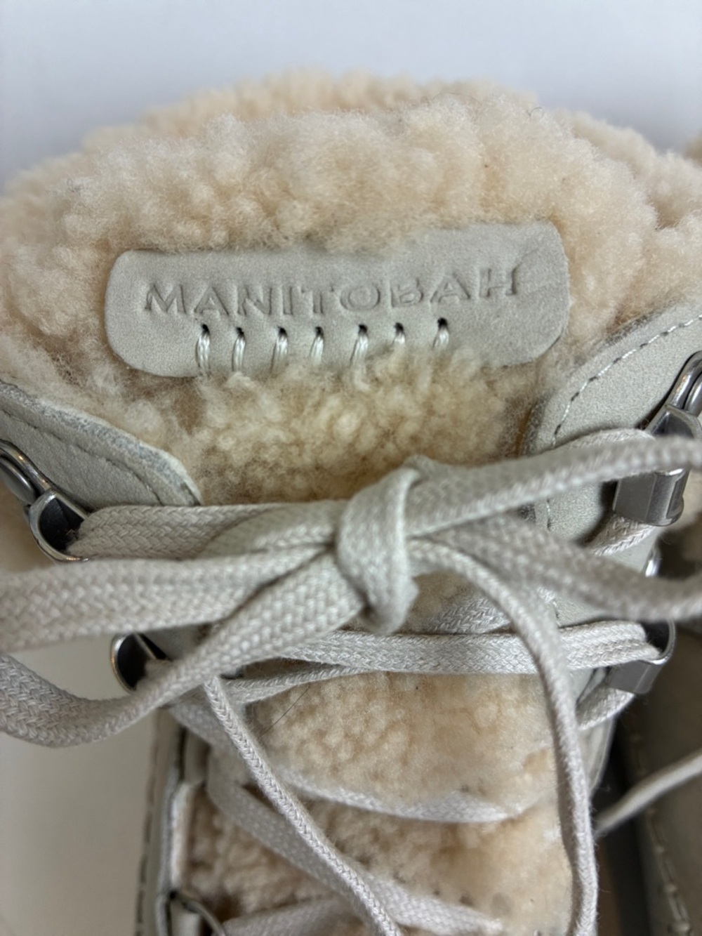 Manitobah Pacific Hiker Boots 9 Waterproof Grey Pumice Suede + Shearling Winter - Picture 10 of 16